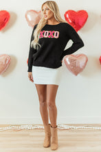 Load image into Gallery viewer, Black Holly Jolly Round Neck Casual Sweater