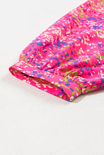 Load image into Gallery viewer, Purple Plus Size Floral Print Puff Sleeve V Neck Blouse