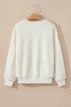 Load image into Gallery viewer, Beige Sherpa HOWDY Patched Pullover Sweatshirt