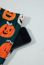 Load image into Gallery viewer, Orange Halloween Pattern Short Sleeve Shirt Pajama Set