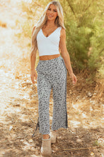 Load image into Gallery viewer, Gray Leopard High Waist Side Bow Straight Leg