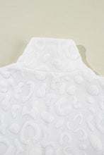 Cargar imagen en el visor de la galería, White Leopard Jacquard Quarter Zip Tee and Shorts Set