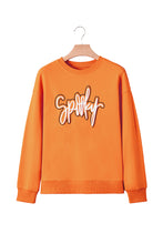 Load image into Gallery viewer, Grapefruit Orange Spooky Graphic Halloween Crew Neck Holiday Sweatshirt