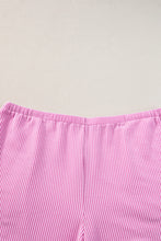 Load image into Gallery viewer, Phalaenopsis Ribbed Knit T Shirt and Shorts Plus Size Lounge Set