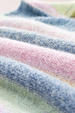 Load image into Gallery viewer, Purple Color Block Fringed Drop Shoulder Tunic Sweater