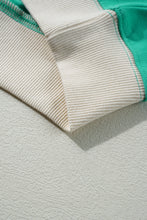 Cargar imagen en el visor de la galería, Sky Blue Plus Size Plaid Floral Patchwork Raglan Sleeve Sweatshirt