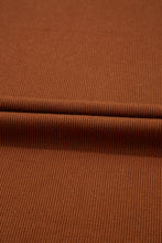 Load image into Gallery viewer, Cinnamon Leather Ruffle Sleeve Patchwork Round Neck Blouse