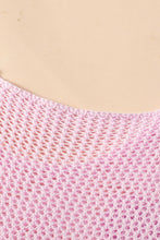 Load image into Gallery viewer, Light Pink Big Flower Hollowed Knit Drop Shoulder Sweater