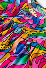 Cargar imagen en el visor de la galería, Rose Abstract Print Plus Size Frilly Trim Blouse