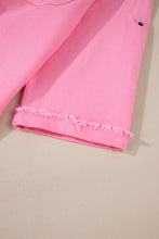 Load image into Gallery viewer, Bonbon Pearl Beaded Raw Hem Button Up Denim Jacket