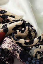 Load image into Gallery viewer, Brown Leopard Plaid Bleached Print Kangaroo Pocket Hoodie