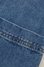 Load image into Gallery viewer, Sail Blue Side Pockets Lapel Collar Denim Jacket