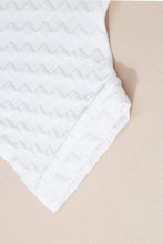 Load image into Gallery viewer, White Textured Split Neck Top and Drawstring Shorts Set