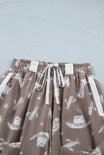 Load image into Gallery viewer, Khaki Western Cactus Cowgirl Hat Boot Printed Vintage Drawstring Jogger Pants
