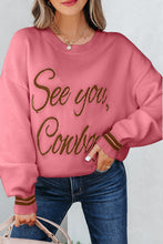 Load image into Gallery viewer, Peach Blossom See You Cowboy Embroidered Western Graphic Sweater