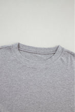 Load image into Gallery viewer, Light Grey Solid Color Loose Tunic Top and Slim Shorts Set