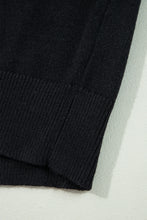 Load image into Gallery viewer, Black Boo Knitted Pattern Ribbed Edge Drop Shoulder Sweater