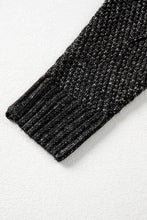 Load image into Gallery viewer, Black Cable Knit Drop Shoulder Loose Fit Sweater Dress