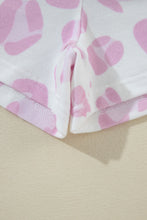 Load image into Gallery viewer, Pink Leopard Print Long Sleeve Top Plus Size Shorts Set