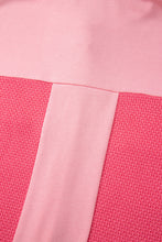 Load image into Gallery viewer, Peach Blossom Two Tone Contrast Waffle Knit Buttoned Loose Shacket