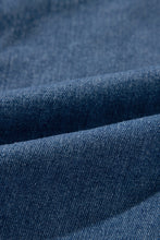 Load image into Gallery viewer, Sail Blue Side Pockets Lapel Collar Denim Jacket