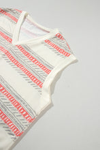 Load image into Gallery viewer, Beige Western Striped Print Casual Tank 2pcs Outfit