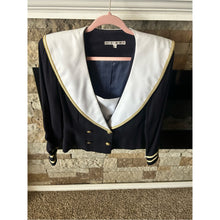 Load image into Gallery viewer, Vintage Geary Roark Navy Sailor Blazer & Pleated Midi Skirt - Nautical Style