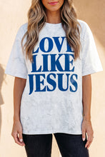 Cargar imagen en el visor de la galería, Gray Love Like Jesus Camouflage Oversized T Shirt