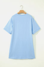 Load image into Gallery viewer, Beau Blue Patriotic Big Bow Stitched T Shift Mini Dress