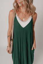 Load image into Gallery viewer, Duffel Green Spaghetti Straps Pocketed Slouchy Maxi Dress