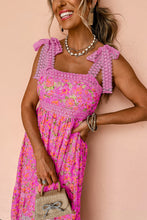 Load image into Gallery viewer, Rose Floral Lace Tied Strap Empire Waist Maxi Dress