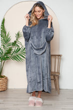 Load image into Gallery viewer, Double Take Full Size Pocketed Hooded Midi Lounge Dress