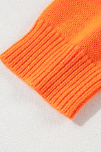 Cargar imagen en el visor de la galería, Orange Floral Print Knitted Open Front Loose Cardigan