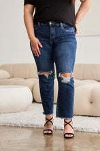 Cargar imagen en el visor de la galería, RFM Crop Dylan Full Size Tummy Control Distressed High Waist Raw Hem Jeans