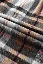 Load image into Gallery viewer, Khaki Plaid Patchwork Long Sleeve Shirt Mini Dress