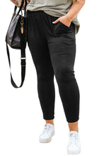 Load image into Gallery viewer, Black Curvy Girl Frill High Waist Pocketed Soft Pants