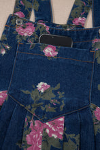Cargar imagen en el visor de la galería, Blue Beau Floral Print Pleated High Waist Wide Leg Denim Jumpsuit