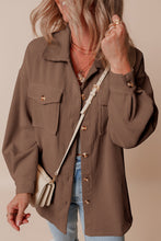 Load image into Gallery viewer, Chestnut Corduroy Flap Pocket Button Up Shacket