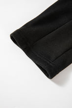 Load image into Gallery viewer, Black Crossed Waist Seamed Leg Thermal Leggings