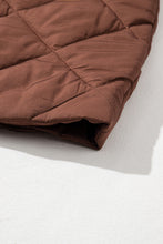 Load image into Gallery viewer, Coffee Longline Quilted Stand Collar Puffer Vest