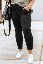 Load image into Gallery viewer, Black Curvy Girl Frill High Waist Pocketed Soft Pants