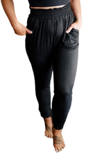 Load image into Gallery viewer, Black Curvy Girl Frill High Waist Pocketed Soft Pants