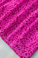 Load image into Gallery viewer, Hot Pink Leopard Shirred Puff Sleeve Flowy Blouse