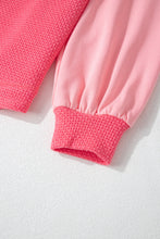 Load image into Gallery viewer, Peach Blossom Two Tone Contrast Waffle Knit Buttoned Loose Shacket