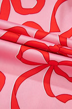 Load image into Gallery viewer, Pink 2pcs Bow Print Shirt Style Long Sleeve Pajama Set