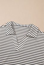 Load image into Gallery viewer, Black Stripe V Neck Tee and Casual Short Set