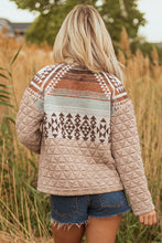 Load image into Gallery viewer, Light French Beige Aztec Quilted Patchwork Western Fashion Jacket
