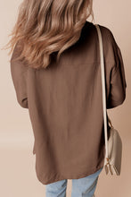 Load image into Gallery viewer, Chestnut Corduroy Flap Pocket Button Up Shacket