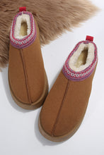 Cargar imagen en el visor de la galería, Chestnut Suede Contrast Print Plush Lined Snow Boots