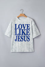 Cargar imagen en el visor de la galería, Gray Love Like Jesus Camouflage Oversized T Shirt